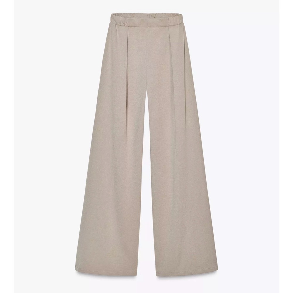 Zara Elegant Tan Wide-Leg Women's Pants